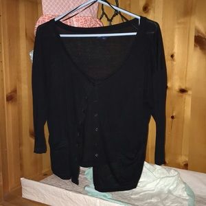 3/4 sleeve black cardigan